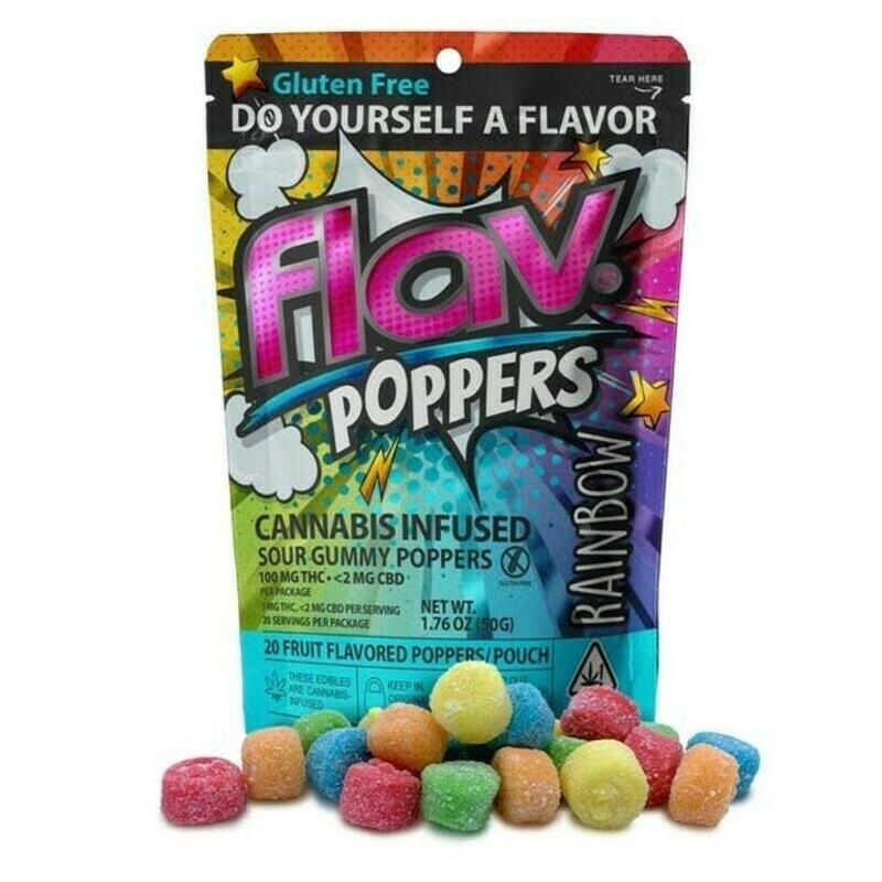 Flav - 10pk 100mg Rainbow Sour gummy Poppers