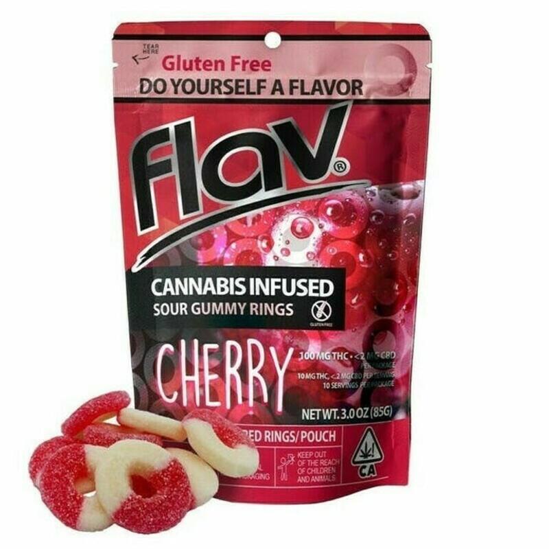 Flav | Flav - 10pk 100mg Cherry Sour Gummy Rings