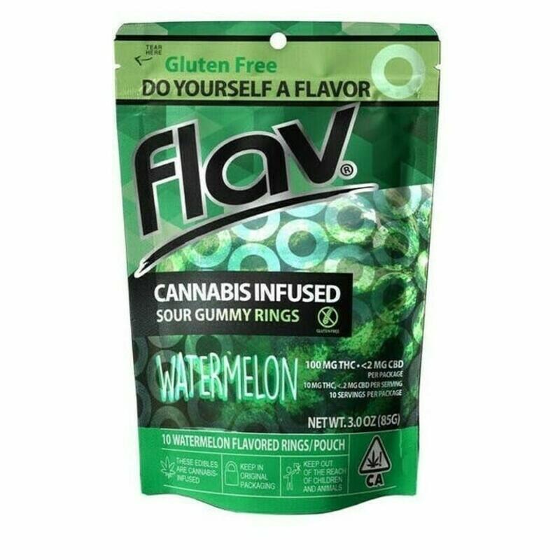 Flav | Flav - 10pk 100mg Watermelon Sour Gummy Rings
