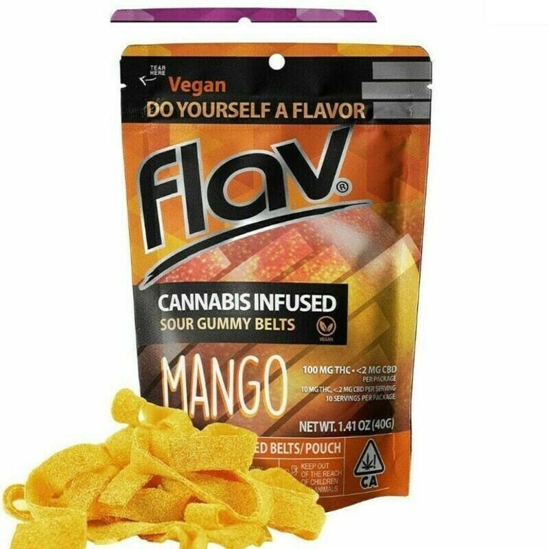 Flav | Flav - 10pk 100mg Mango Sour Gummy Belts