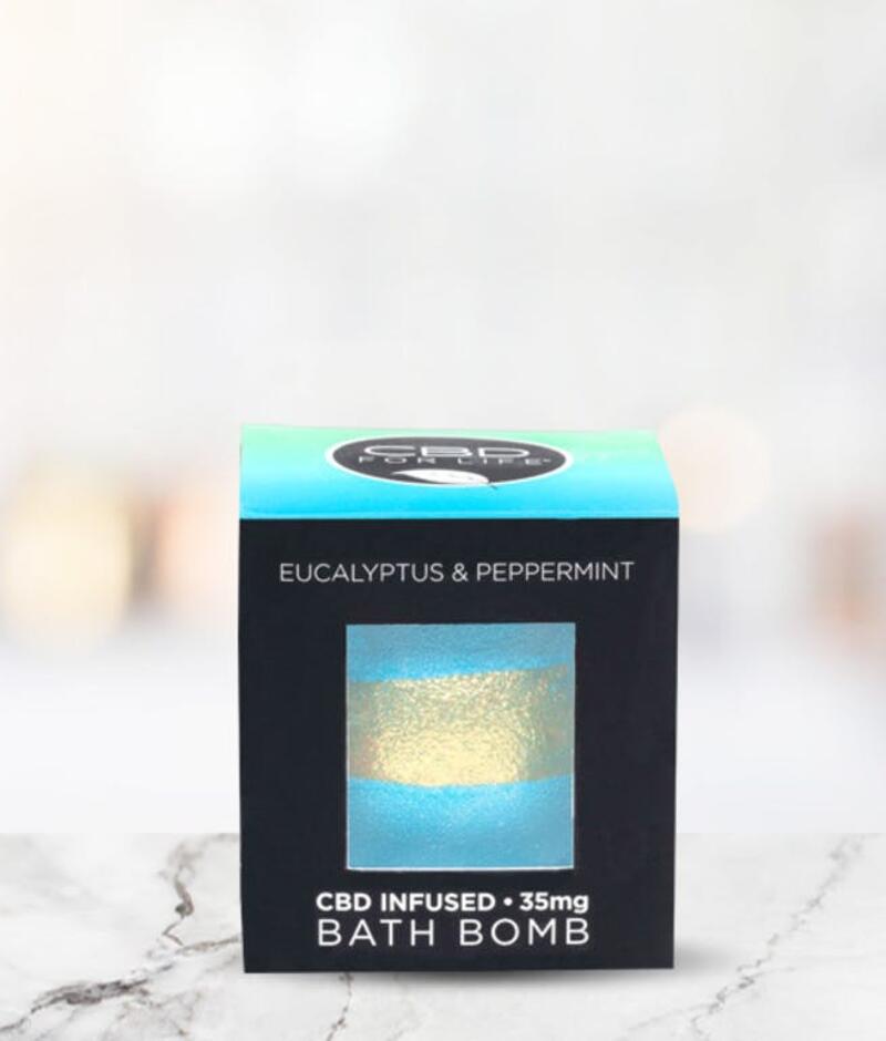 CBD for Life - CBD Infused Bath Bomb (Eucalyptus & Peppermint)