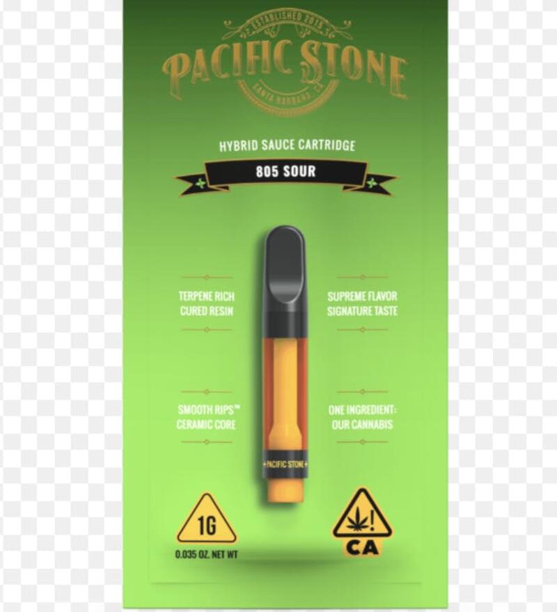 Pacific Stone: Smooth Rips 1G Vape Cartridge - 805 Sour