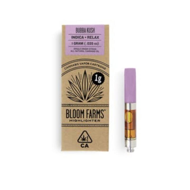 Bloom Farms: 1G Highlighter Cartridge - Bubba Kush