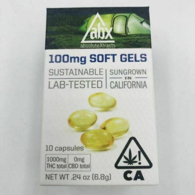 Absolute Xtracts: Cannabis Soft Gels - 100mg THC 10 Count