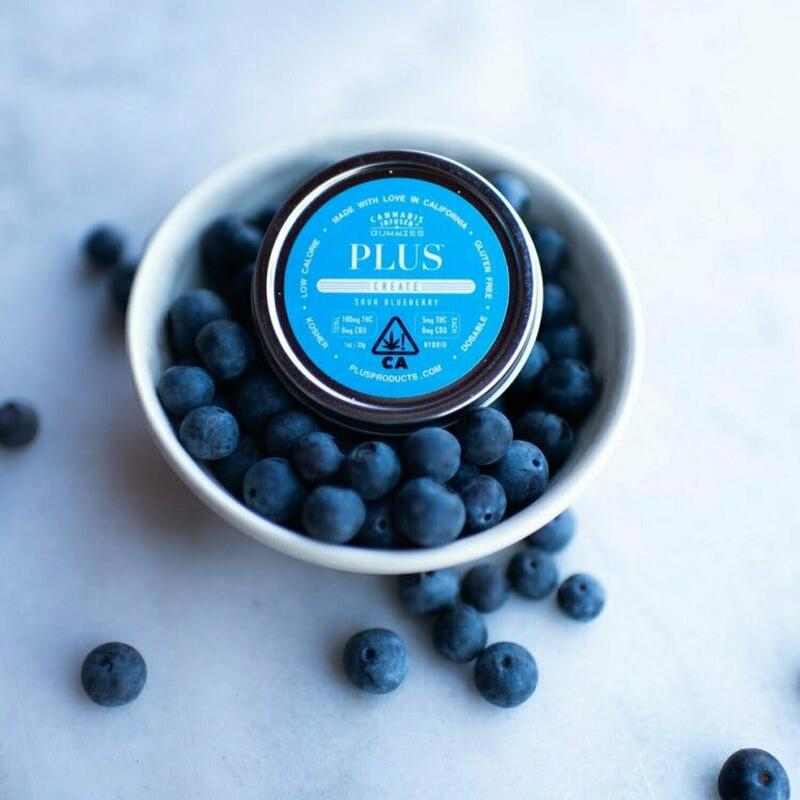 PLUS: Sour Blueberry Gummies - Hybrid 2:1 THC