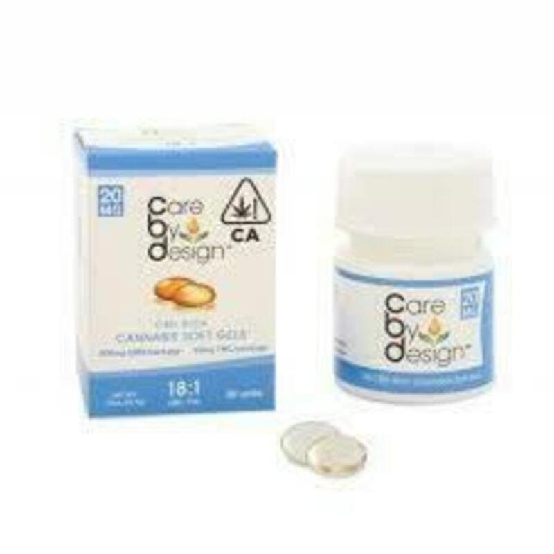 Care By Design: 18 CBD : 1 THC Soft Gels - 10 count