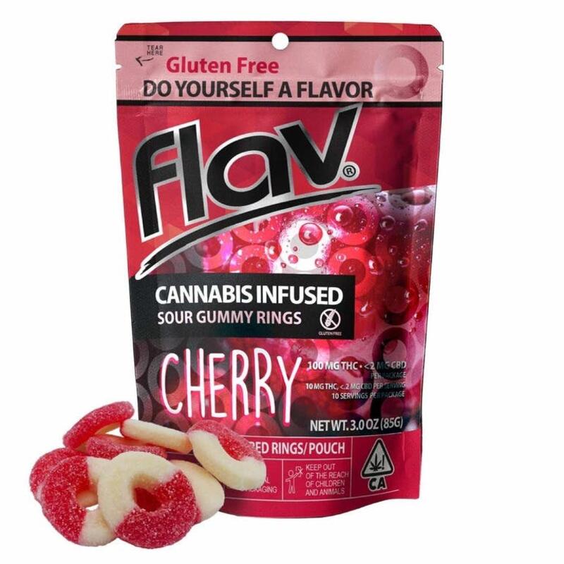 Flav - Sour Gummy Rings - Cherry 100mg