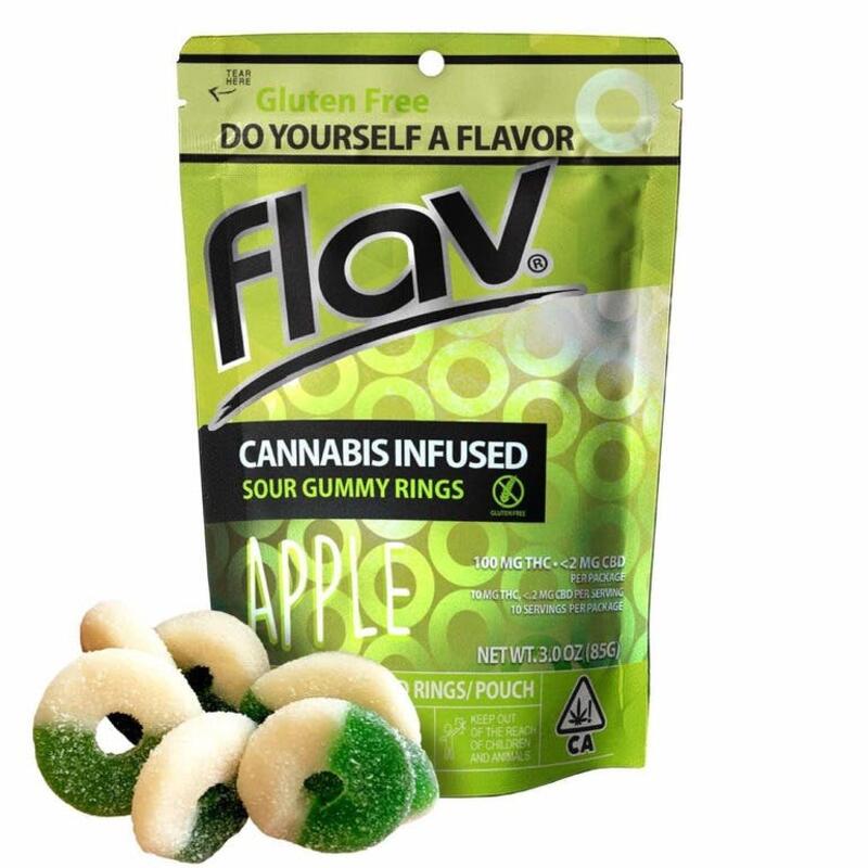Flav - Sour Gummy Rings - Apple 100mg