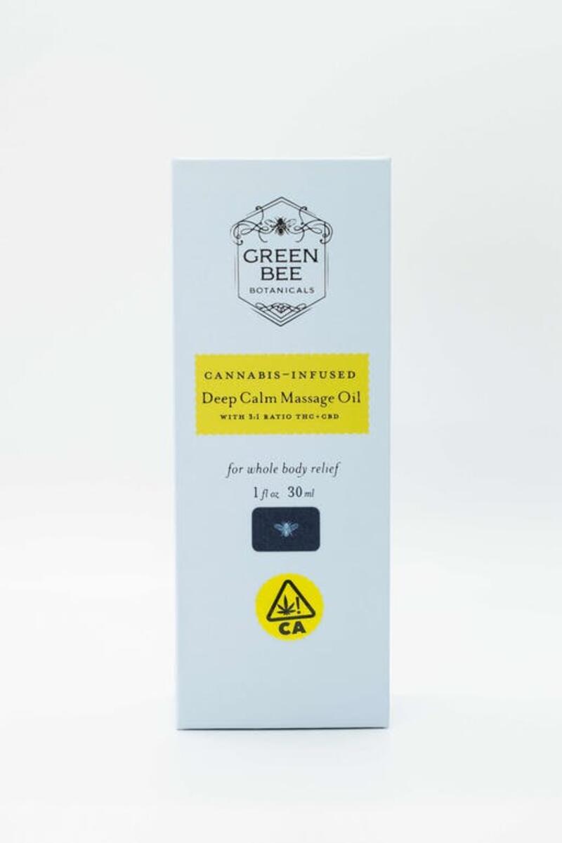 Green Bee Massage Oil - Deep Calm 3:1 THC/CBD 180mg 1oz, SALE NOW $20!!