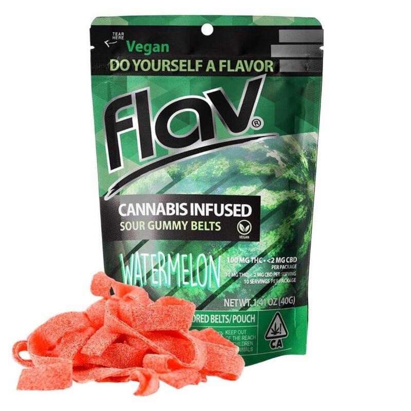 Flav - Sour Gummy Belts - Watermelon 100mg