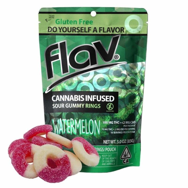 Flav - Sour Gummy Rings - Watermelon 100mg