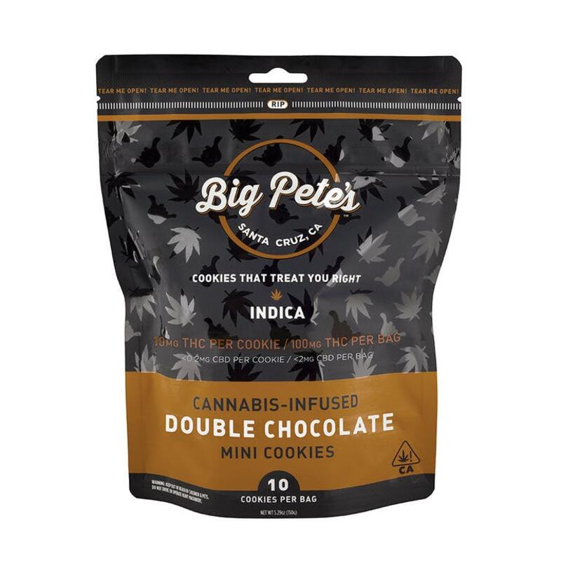 Big Petes Double Chocolate Chip INDICA 10pk 100mg