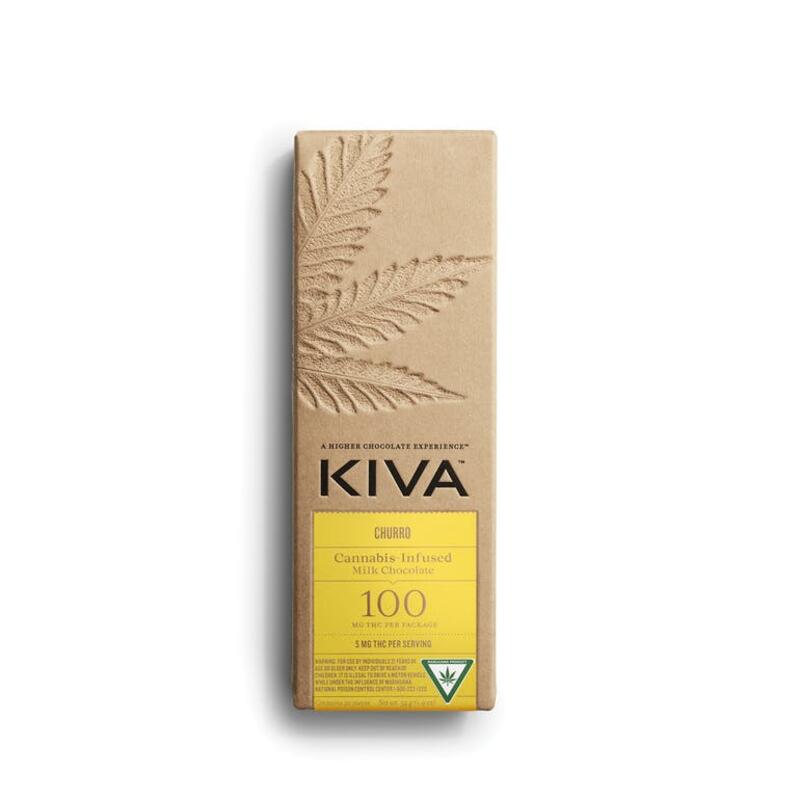 Kiva Churro Milk Chocolate 100mg Bar