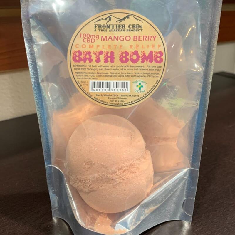 100mg CBD Bath Bomb Mango Berry