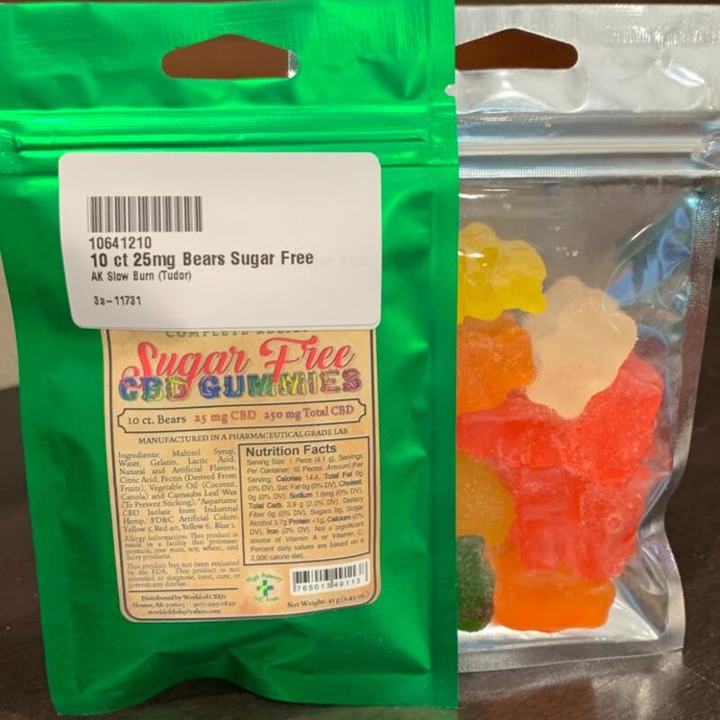 250mg CBD Gummies Sugar Free 10/ct