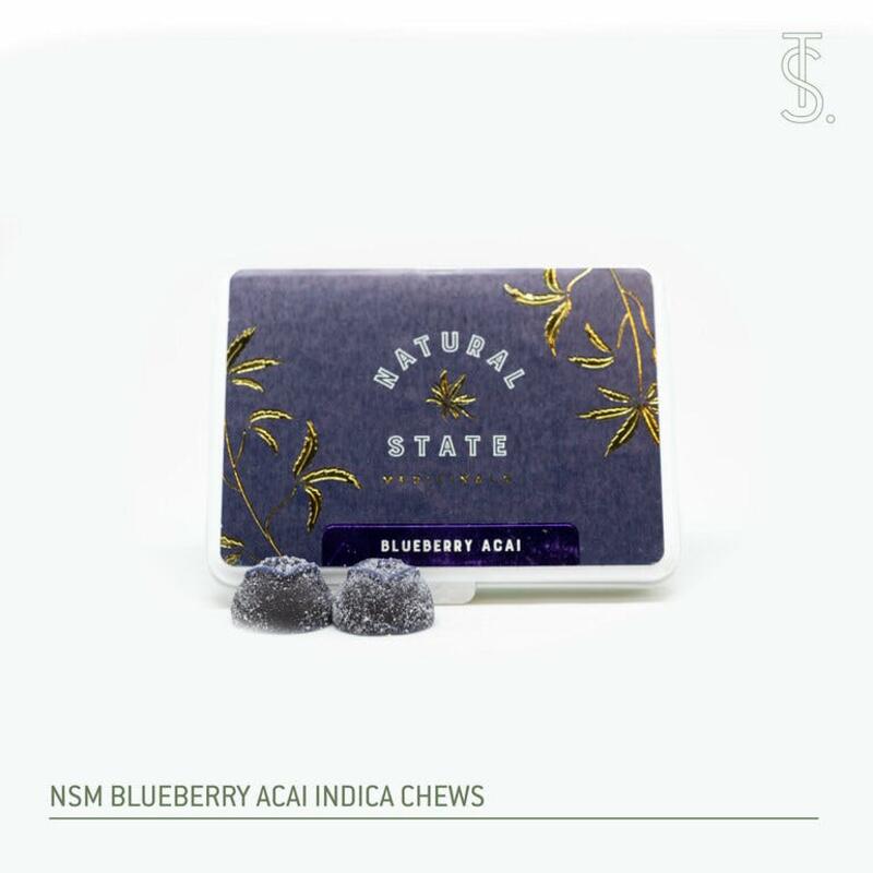 NSM Blueberry Acai Indica Chews 10mg 12pk