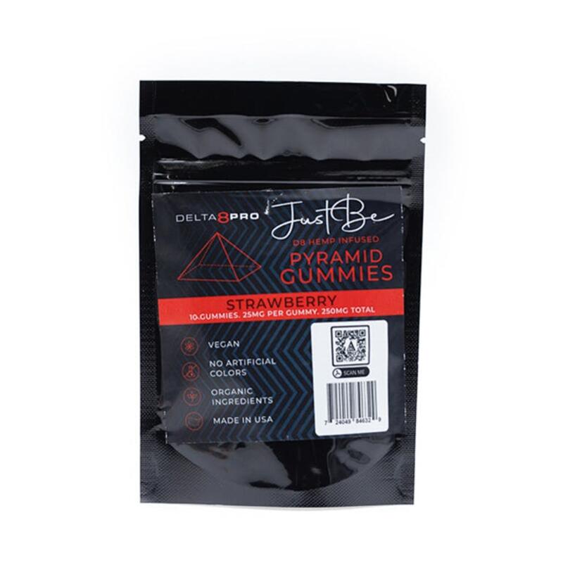 JUST BE - JUST BE DELTA-8 PRO STRAWBERRY PYRAMID GUMMIES 250 MILLIGRAMS