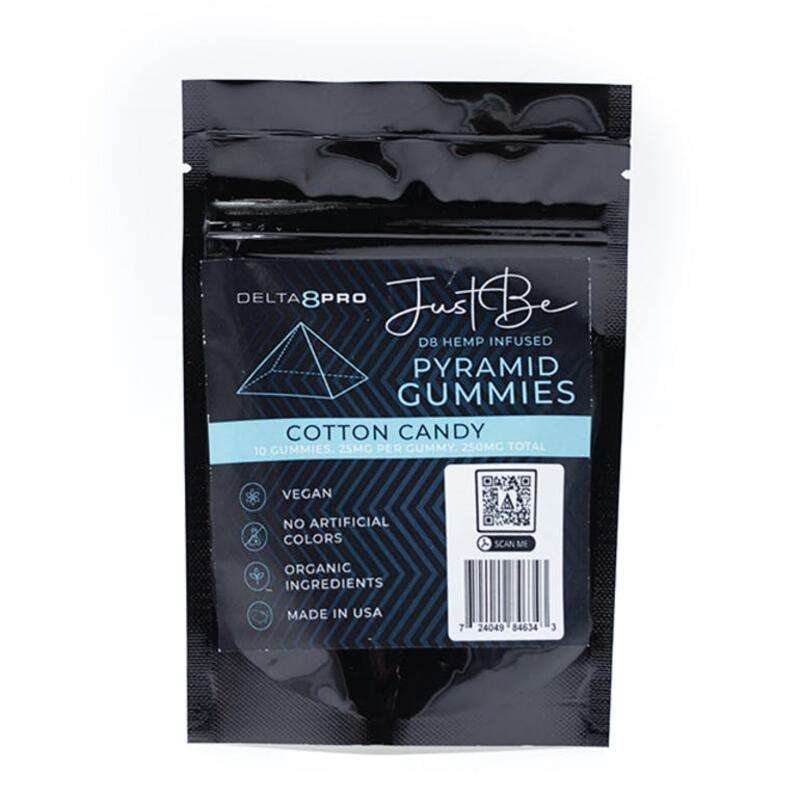 JUST BE - JUST BE DELTA-8 PRO COTTON CANDY PYRAMID GUMMIES 250 MILLIGRAMS