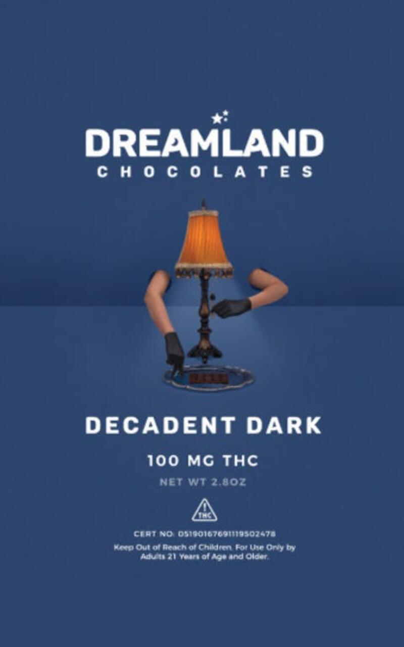 Dreamland Decadent Dark Chocolate Bar 100mg
