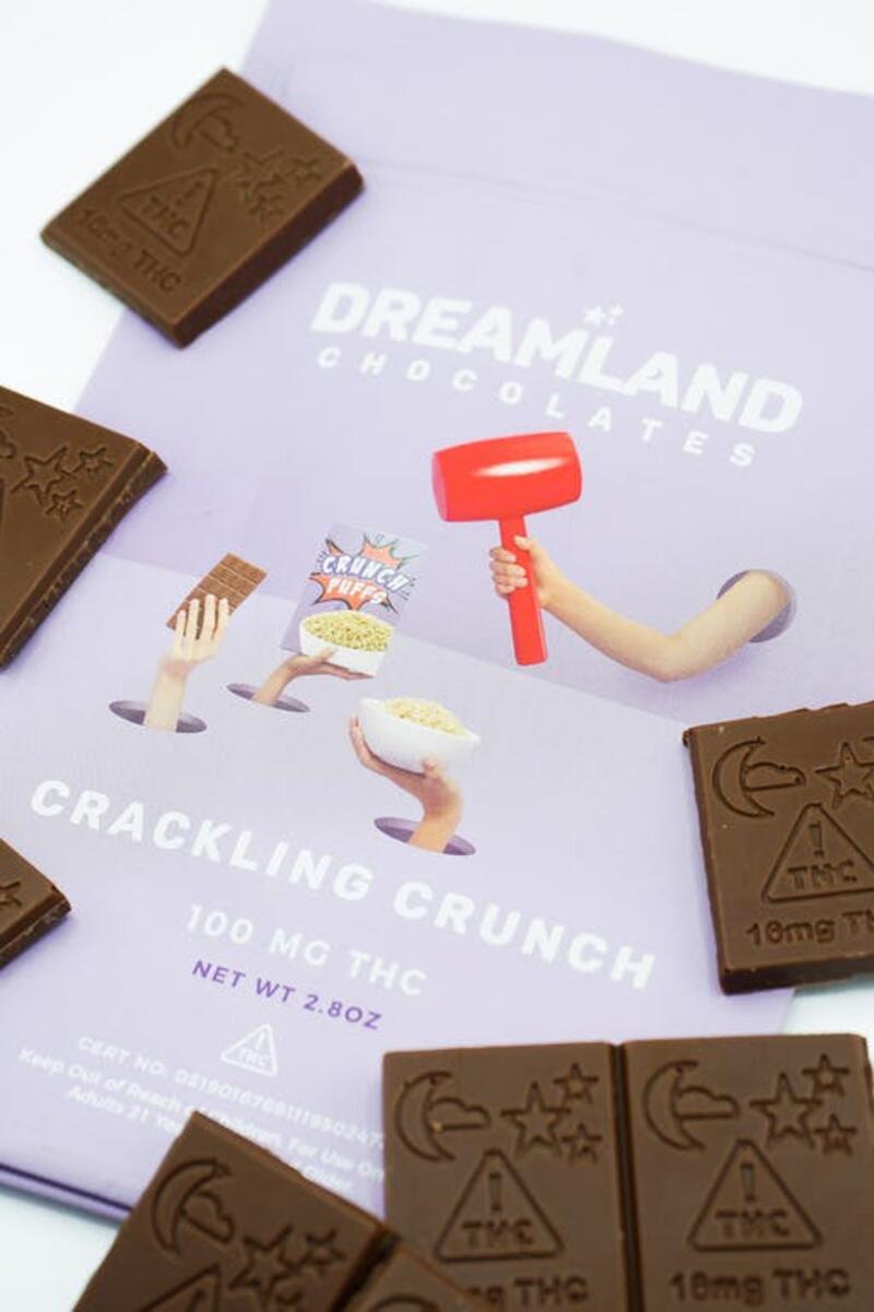 Dreamland Crackling Crunch Milk Chocolate Bar 100mg