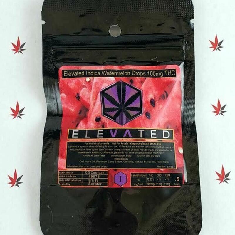 Elevated Hard Candy 100mg Indica - Watermelon