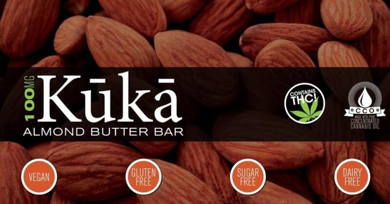 Almond Butter Bar by Kūkā - Gluten, Dairy and Sugar Free - 100mg THC