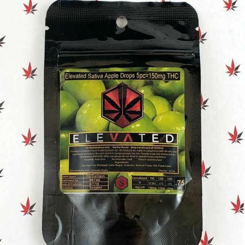 Elevated Hard Candy 150mg Sativa - Green Apple