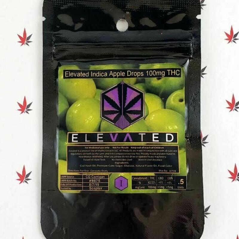 Elevated Hard Candy 100mg Indica - Green Apple