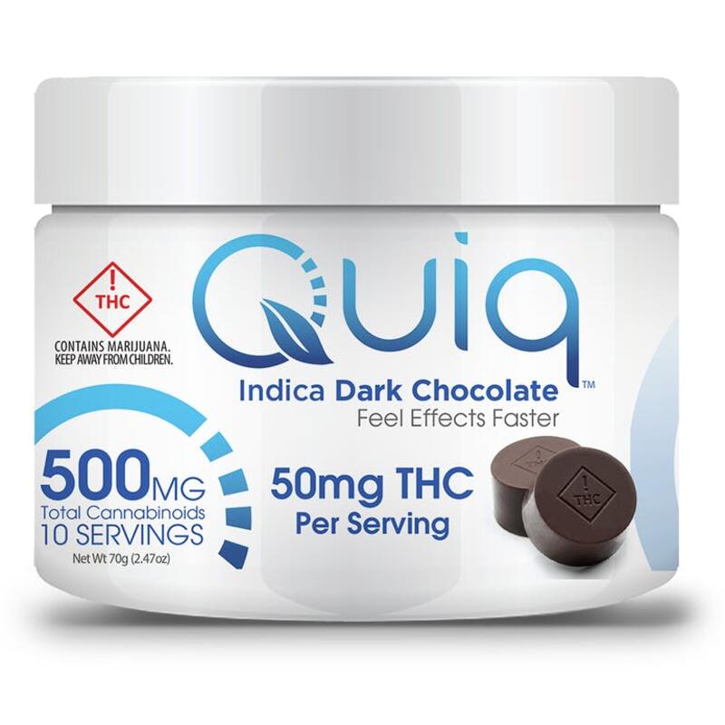 Quiq Cannabis Dark Chocolate 500mg Indica