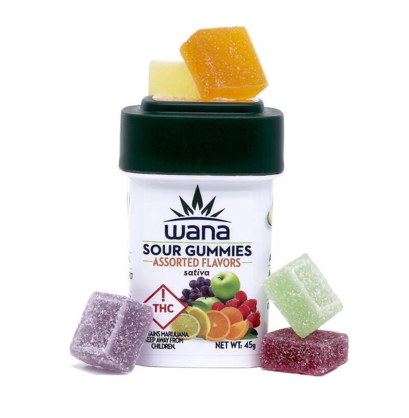 Wana Sour Gummies: Assorted Flavors Sativa (Med)