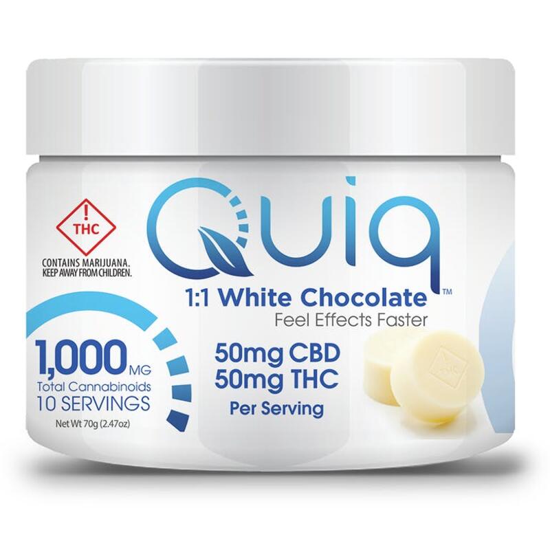 Quiq Cannabis White Chocolate 1000mg 1:1