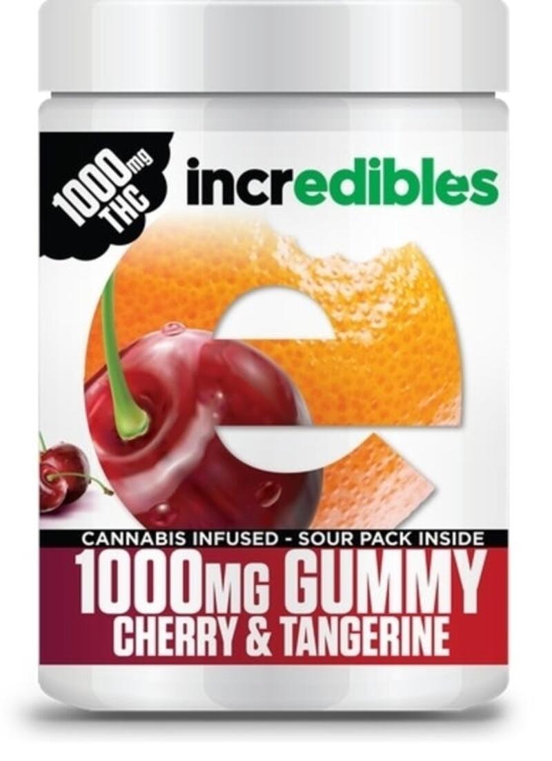 incredibles Indica Cherry & Tangerine 1000mg Gummies