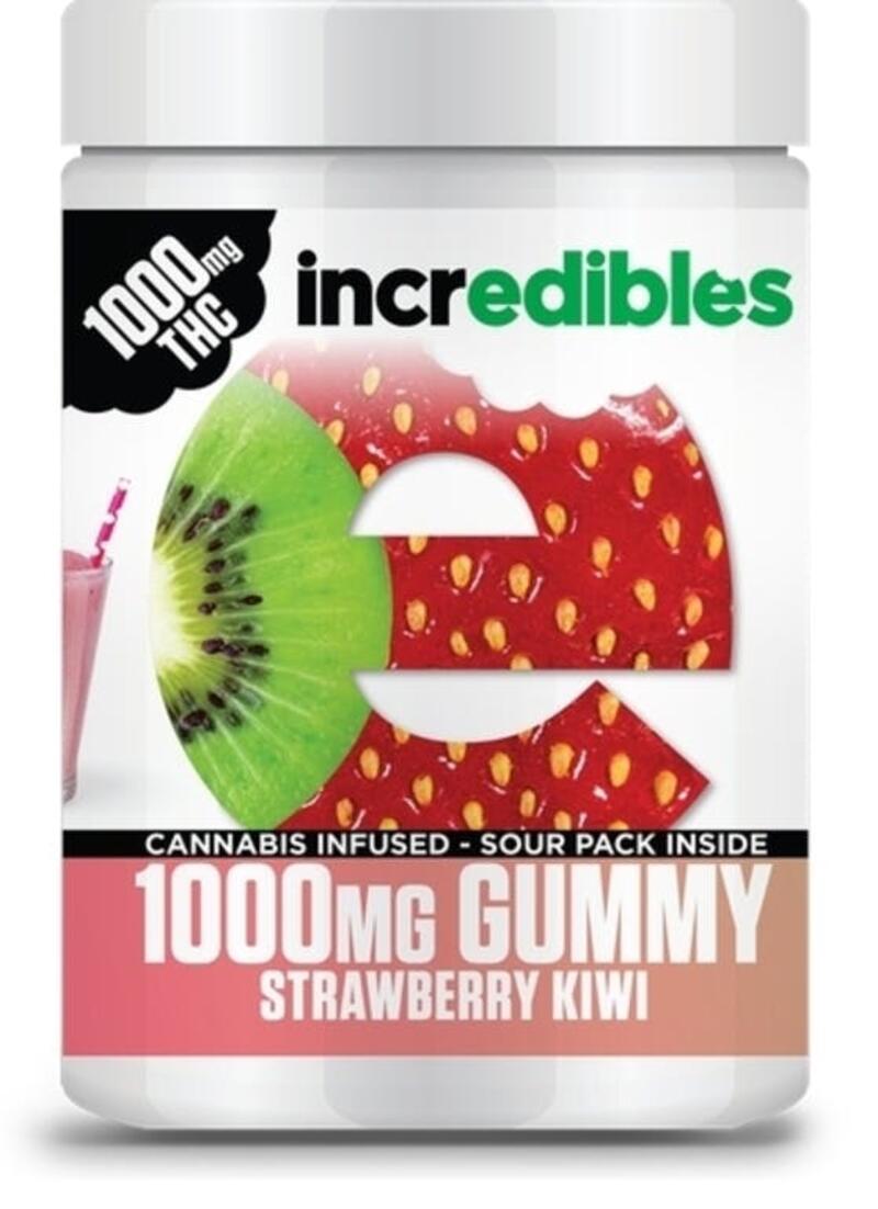 incredibles Sativa Strawberry Kiwi 1000mg Gummies