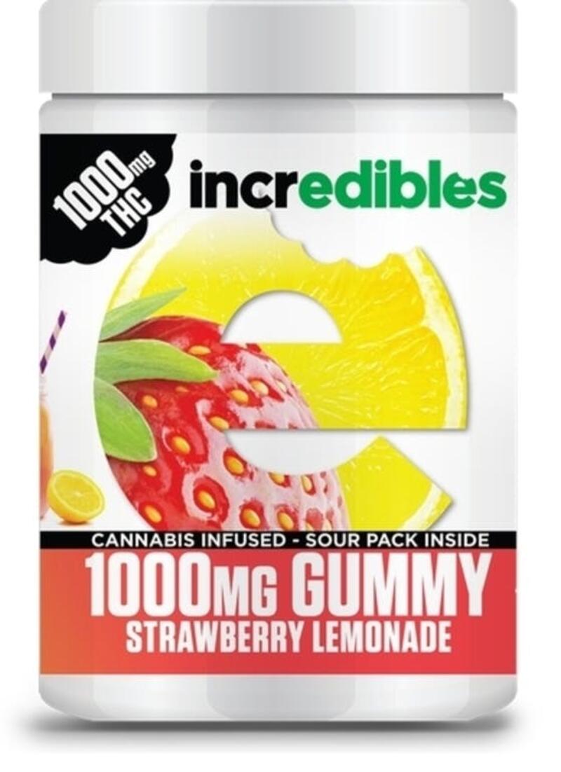 incredibles Indica Strawberry Lemonade 1000mg Gummies