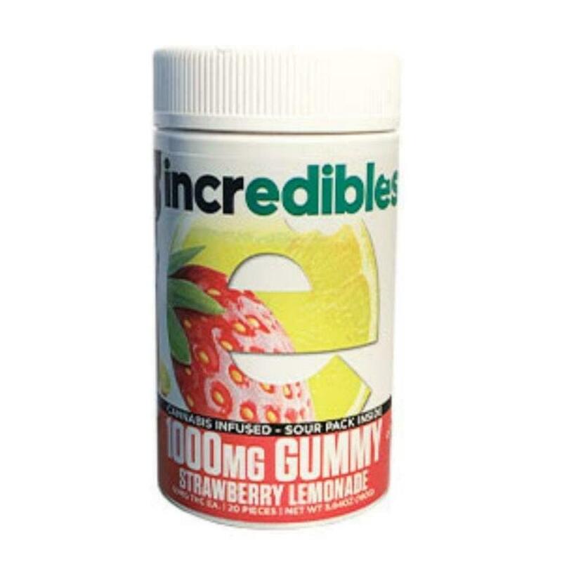 Incredibles 1000mg Strawberry Lemonade Gummy INDICA