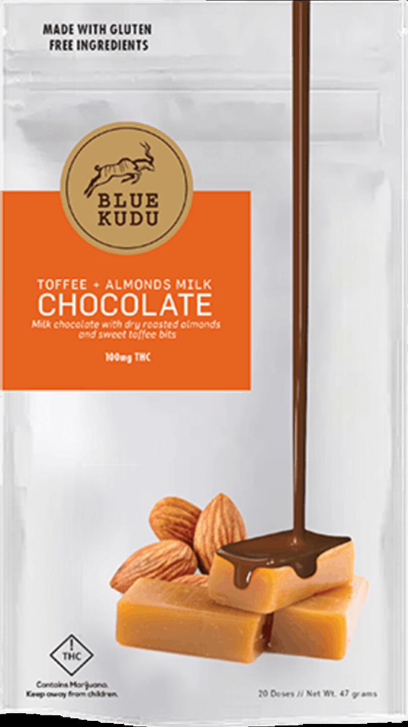 Blue Kudu - Toffee & Almonds Milk Chocolate 300mg (Medical)