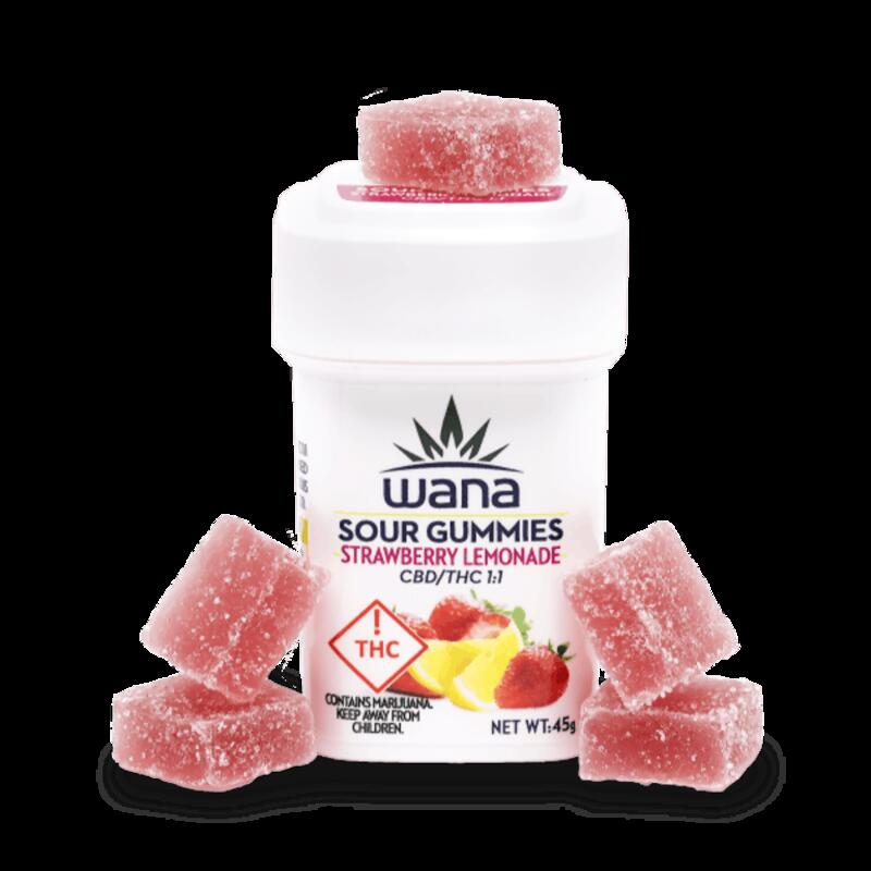 Wana - Strawberry Lemonade Balanced Gummies - 100mg THC (100mg CBD), 1ea