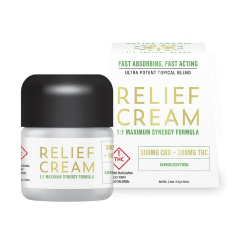 Escape Artists | 1:1 Unscented Relief Cream (300mg/300mg)