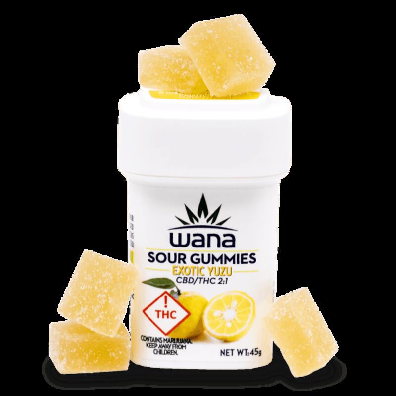 Wana - Exotic Yuzu 2:1 Gummies - 100 mg THC / 200 mg CBD - Hybrid, 1ea