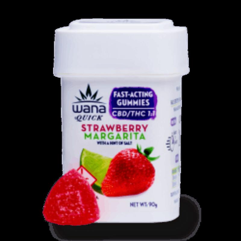 Wana - Quick Strawberry Margarita Balanced Gummies - 100 mg THC (100 mg CBD), 1ea