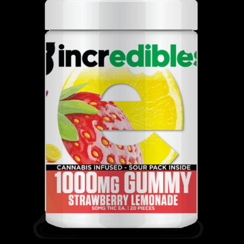 Incredibles - Indica Strawberry Lemonade Gummies 1000mg (Medical)
