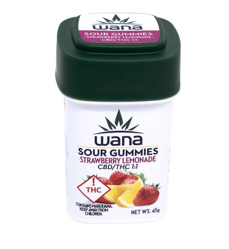 Wana - Strawberry Lemonade 1:1 CBD:THC Gummies - 100mg (Medical)