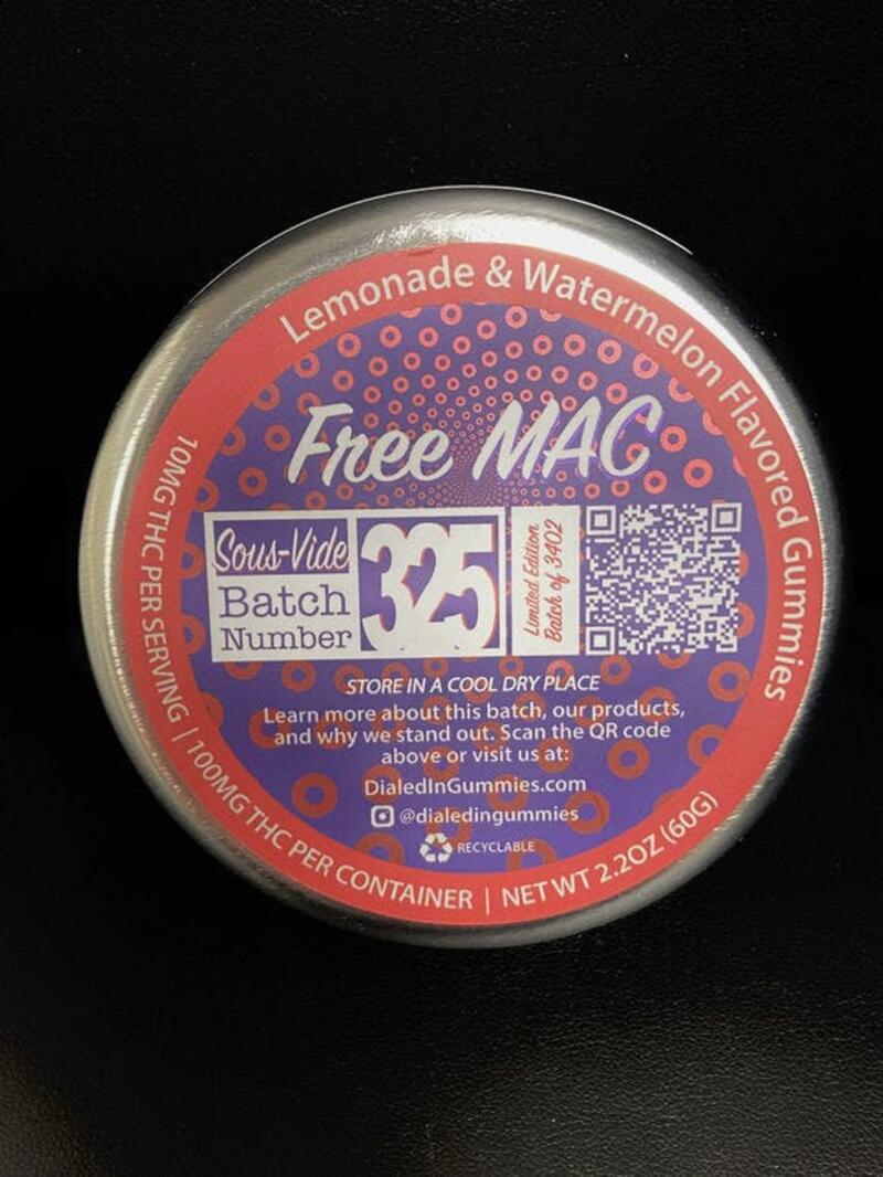 Dialed In Gummies- Free MAC (100mg THC)