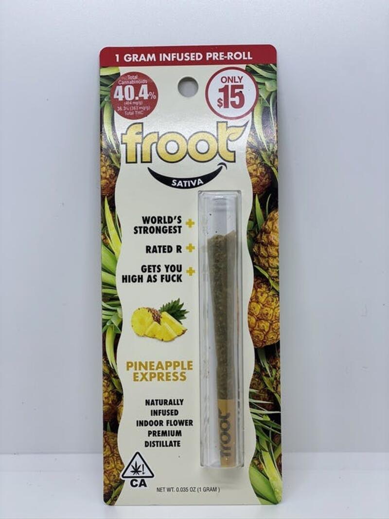 FROOT | PINEAPPLE EXPRESS | 1g INFUSED PREROLL | THC:40.8%