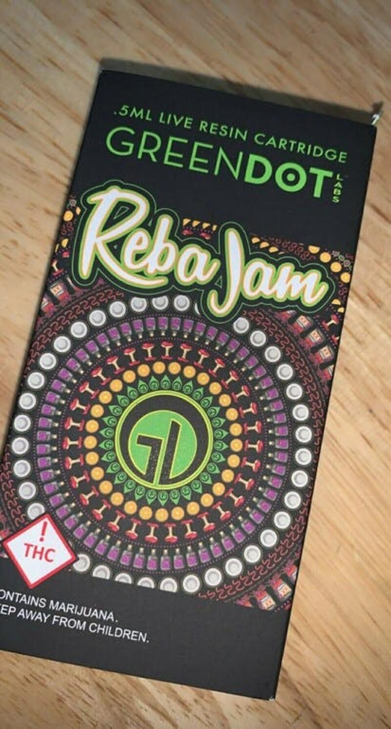Green Dot Black Label 500mg FSE Cartridge (Reba Jam)