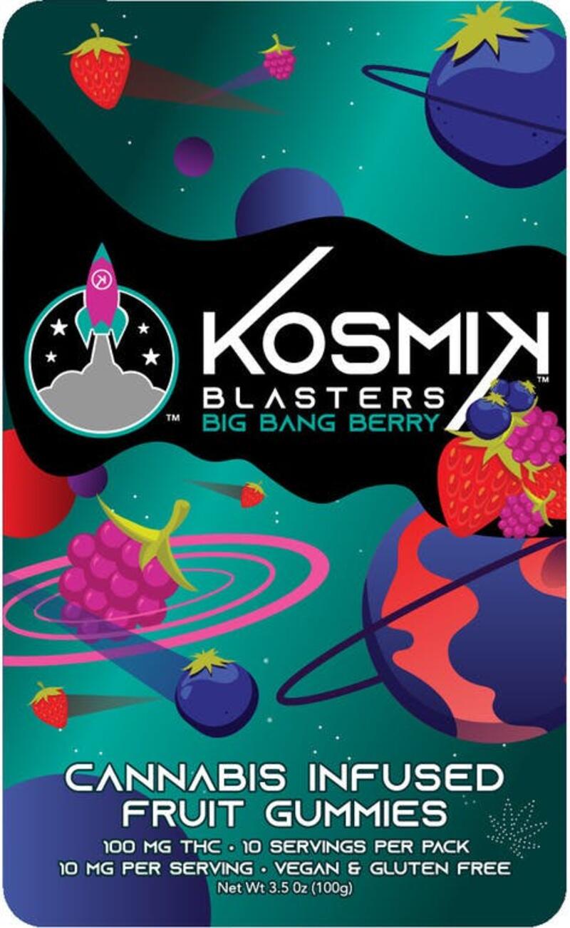 Kosmik Blasters Big Bang Berry 100mg Gummies