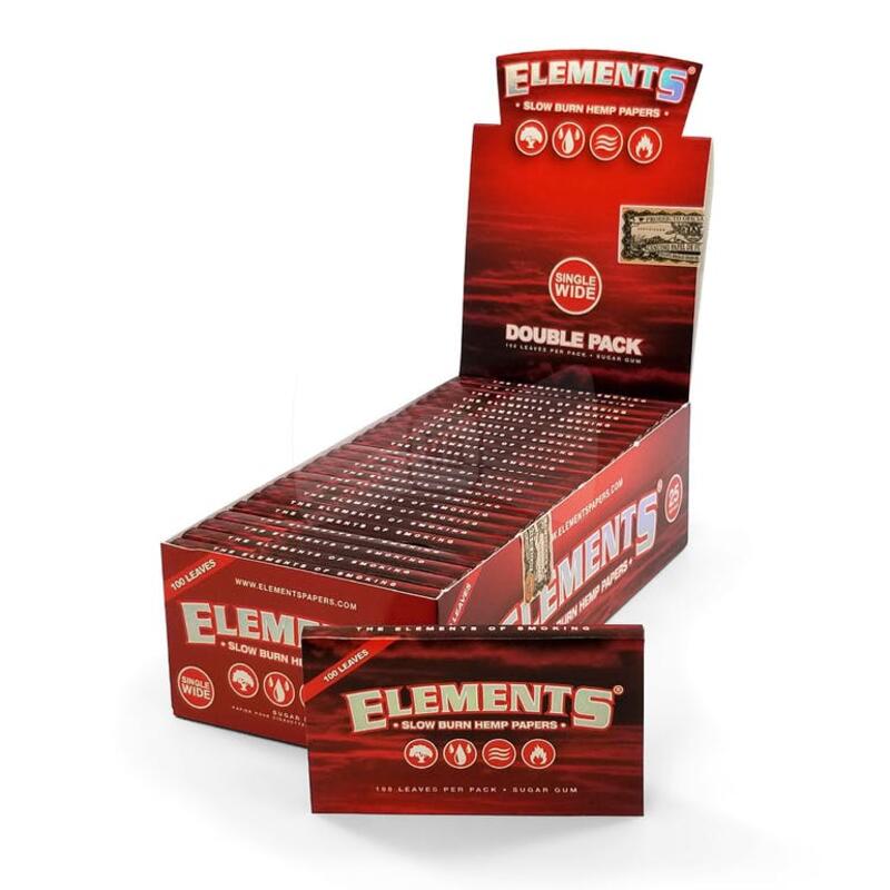 Elements Red Hemp Single Wide Double Pack