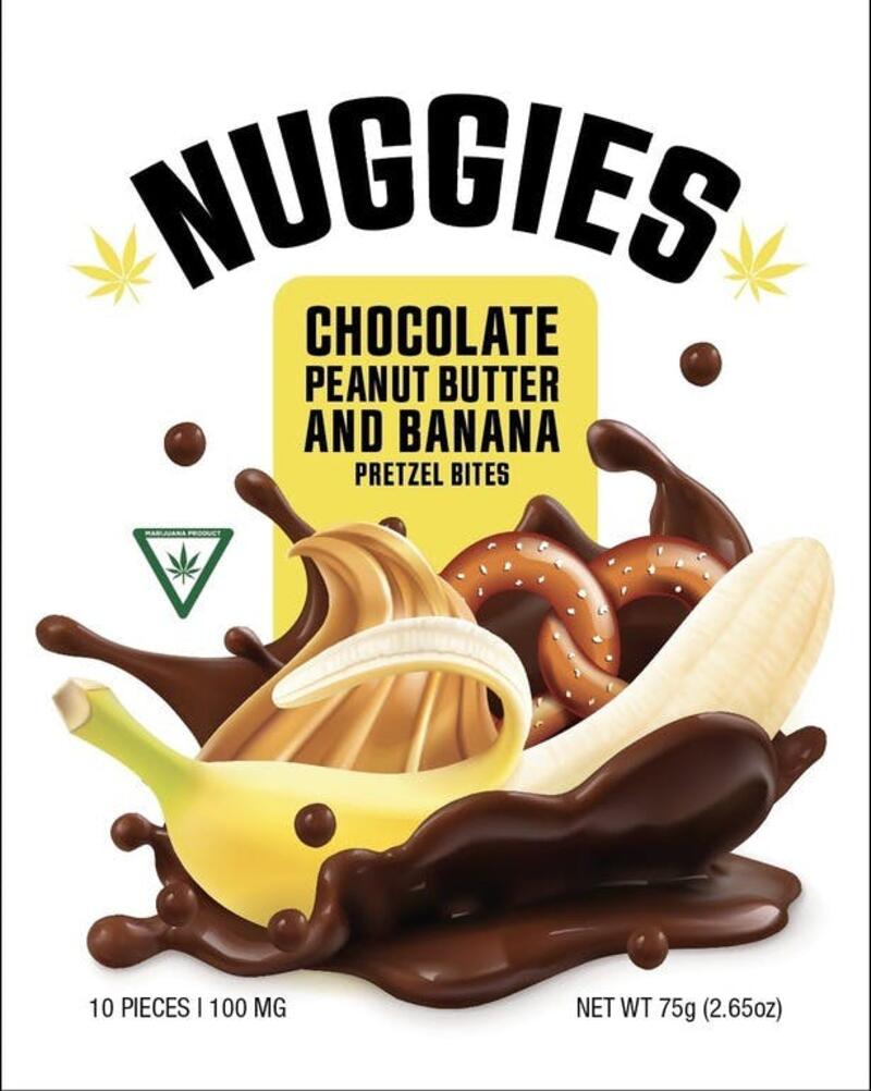 Nuggies Peanut Butter Banana 100mg Pretzle Bites