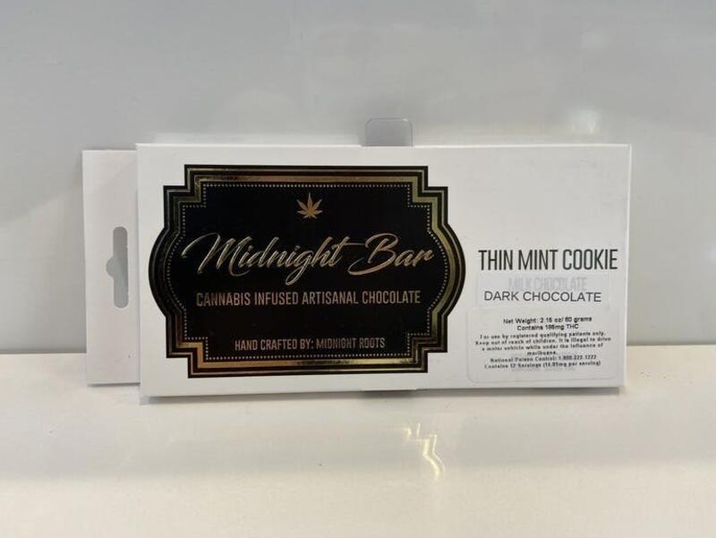 Midnight Roots Thin Mint Cookie Dark Chocolate 100mg Bar