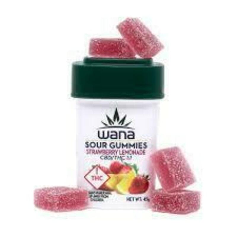 Wana 1:1 Strawberry Lemonade Gummies 100mg 10mg THC 10mg 10mg CBD-Adult Use